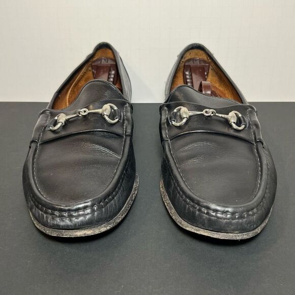 Mens ALLEN EDMONDS Verona II Black Leather Horse Bit Loafers / Size 10 Wide - Picture 2 of 8